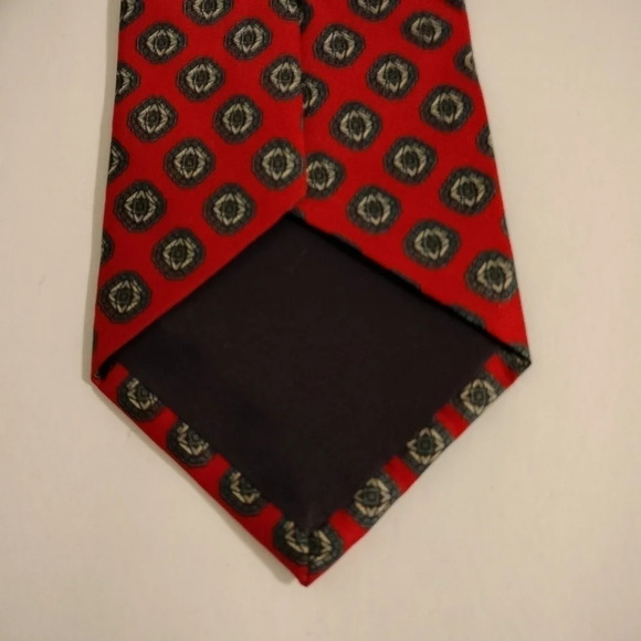 Bert Pulitzer Red Blue Geometric shapes Men's Neck Tie - Picture 6 of 7